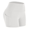 thumbnail image 6 of uublik Casual Shorts for Women Biker Yoga Shorts with Pockets High Waisted Athletic Running Workout Gym Shorts, White, 6 of 6