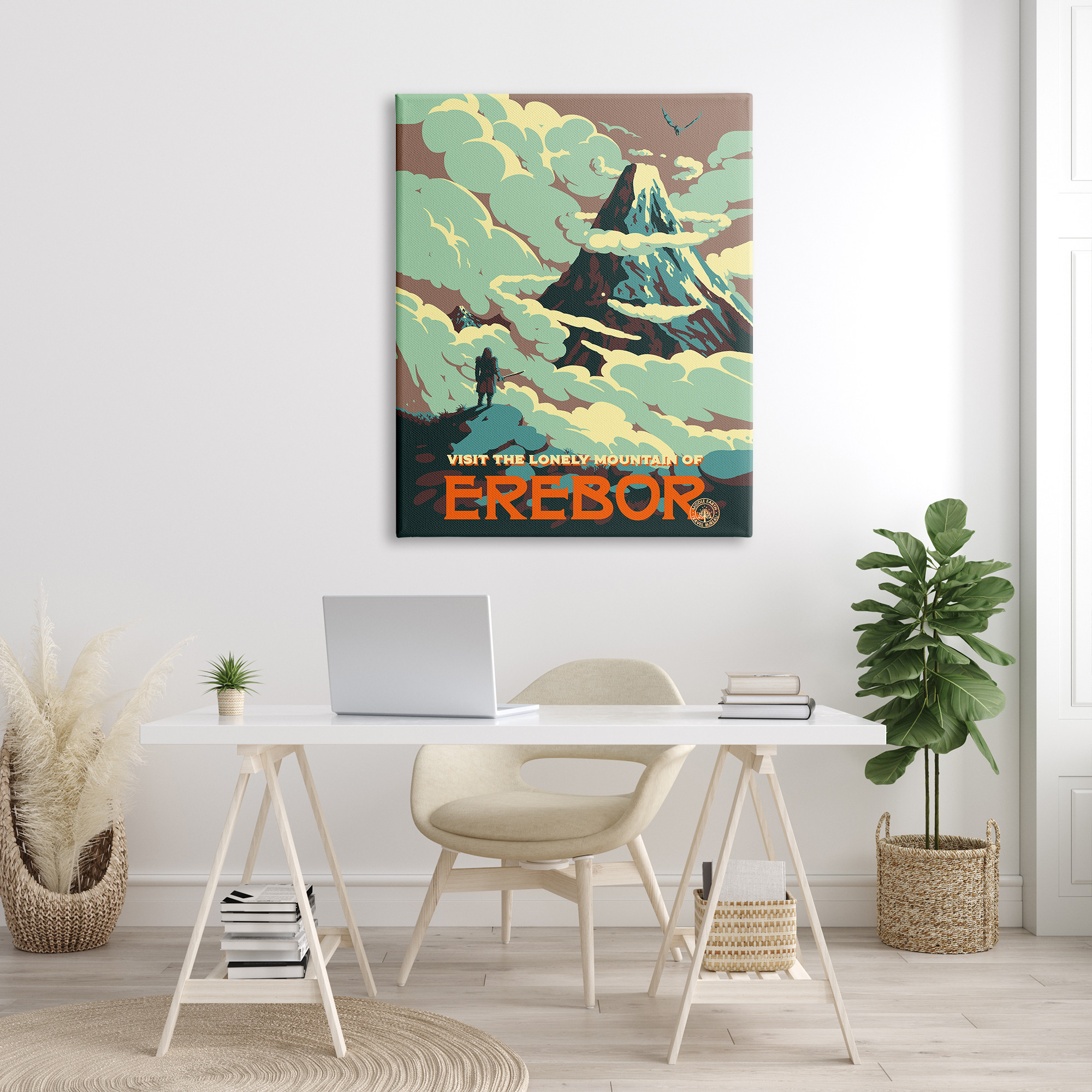 Stupell Industries Fantasy Science Fiction Erebor Mountain Graphic Art Gallery Wrapped Canvas Print Wall Art, Design by Matheus Lopes Castro