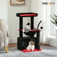 thumbnail image 4 of PAWZ Road Cat Tree 33" Gothic Cat Scratching Posts Tower with Large Top Perch and Hammock for Medium Indoor Cats, Black, 4 of 9