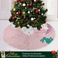 thumbnail image 6 of FMSHPON Pink Rabbit Xmas Christmas Tree Skirt Stand Mat for Holiday Party Decoration Indoor Outdoor 36 inches, 6 of 6
