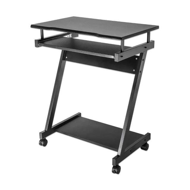 Escritorio Compacto Manhattan Repisa para Computadora con Bandeja deslizable Soporta Hasta 30 Kg 207690- Negro Manhattan 207690