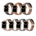 thumbnail image 3 of Genuine Leather Band for Apple Watch 42mm 44mm 45mm 46mm 49mm, Magnetic Adjustable Strap Replacement Watch Band for iWatch Series 10/9/8/7/6/5/4/3/2/1/SE/ Ultra 1 2, White, 3 of 6