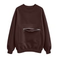 thumbnail image 7 of Lumosvexa Women's Long Sleeve Pullover with Pockets Loose Fit Round Neck Fall Casual Soft Sweatshirts Brown 2XL, 7 of 7