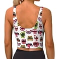 thumbnail image 4 of Goofa Halloween Mouth Printed Sports Bras for Women, High Impact Running Bra Workout Crop Tank Tops Longline Sports Bra Push up-, 4 of 9