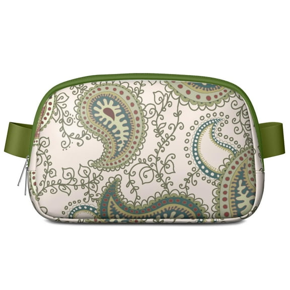Classic Boho Waist Bag – Vintage Paisley Fanny Pack with Artistic Floral Design for Women