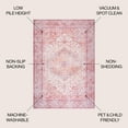 thumbnail image 2 of JONATHAN Y WASHABLE 8 x 10 Area Rug, Alacati Ogee Medallion - Red/Orange/Cream, WSH103A-8, 2 of 2