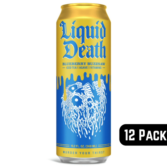 Liquid Death Blueberry Buzzsaw Iced Black Tea 19.2 fl oz – 12 Pack