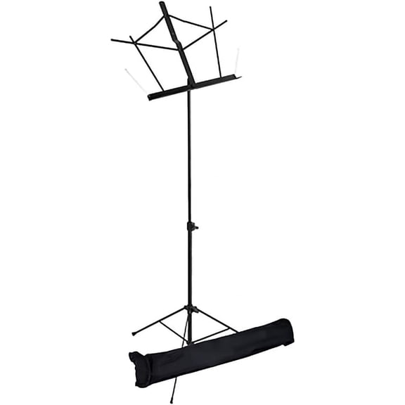 West Music Lightweight Wire Music Stand with Durable Bag - Adjustable & Foldable, Black Finish