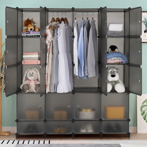 Home 20-Cube Wardrobe Cabinet Closet Clothes Storage Organizer Shoes Shelf Rack 