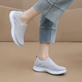 thumbnail image 3 of Orthopedic Walking Shoes for Women Arch Support Casual Slip on Knit Loafers Comfortable Sotf Sole Stretch Gym Workout Athletic Shoes Grey Size 7, 3 of 7