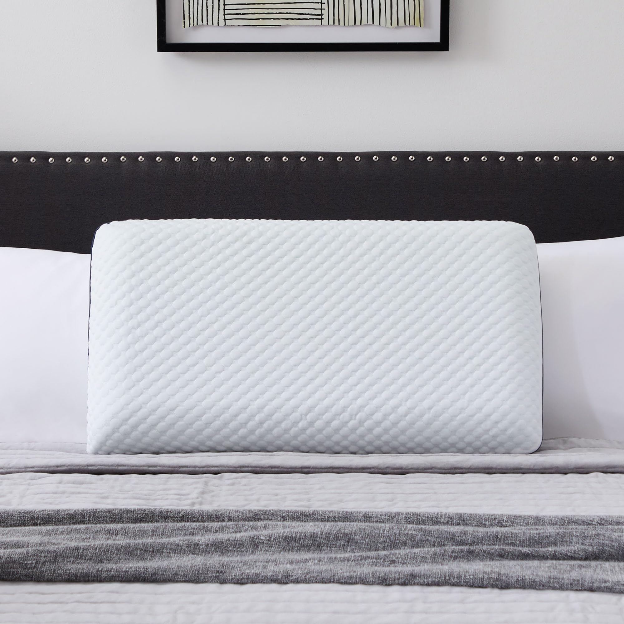 Foam Pillow - King Size - 1-Pack - Medium Plush Feel - Neck and Shoulder Support - Side, Stomach, and Back Sleepers - Home, Hotel, & Hospital Essentials