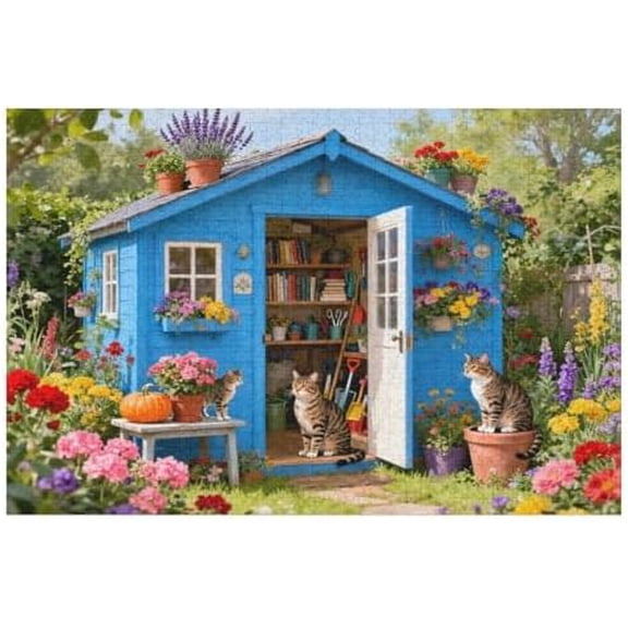 500 Piece Puzzle for Adults Jigsaw Puzzles Cat Puzzles, Book House Puzzles for Women, Artistic Decorations, Educational Kits Challenging Activity Gift Family Puzzle Lovers for Friends