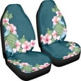 thumbnail image 3 of Xoenoiee Turtle Hibiscus Flowers Pattern Car Front Seat Cover Protectors Bucket Seat Cover Universal Fit for Car Truck Van SUV Sedan, Set Of 2, 3 of 6