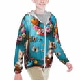 thumbnail image 2 of Cauagu Whimsical Cats and Flowers Scene Print Sun Protection Jacket for Teen,Full-Zipper Long Sleeve Sun Shirts with Pockets UV Hoodie Shirts Outdoor Athletic Jacket-Medium, 2 of 7