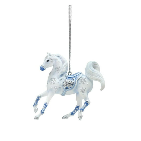 Holiday Ornament Snow Crystal Ornament Polyresin Pony Christmas Horse 6009527