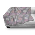thumbnail image 3 of Pink and Grey Soft Flannel Fleece Throw Blanket, Blossom Bouquet Botanical Foliage Shabby Form Essence Chrysanthemum, Cozy Plush for Indoor and Outdoor Use, 50" x 70", Blush Lilac Grey, by Ambesonne, 3 of 6