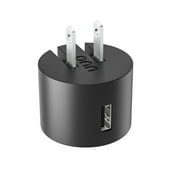 onn 12W Single USB-A Port Wall Charger, Foldable Plug, Black - Compatible with iPhone, Samsung Galaxy, Note, Pixel Devices iPad Pro, More
