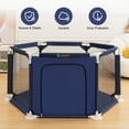 thumbnail image 2 of Baby Playpen, Travel Baby Playards, Baby Play Yard, 6Panels Portable Infant Play Game Area,Blue, 2 of 7