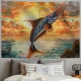 thumbnail image 2 of Orinice Fish Sunset Bird Tapestry Wall Hanging Unique Style for Home Decor Living Room Bedroom Dorm 50x40inch, 2 of 6