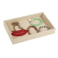 thumbnail image 3 of kurtrusly Stackable Jewelry Tray Multipurpose Portable Velvet for Rings Earring Bangle Jute Beige 227x146x31mm 1Set, 3 of 6