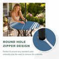 thumbnail image 5 of Round Outdoor Tablecloth with Umbrella Hole and Zipper, Blue Striped Fitted Table Cover with Elastic Edge for 55-60 Inch, Farmhouse Blue White Stripes Aesthetics Waterproof Patio Tablecoths, 5 of 9