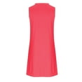 thumbnail image 5 of Fengqque Maxi Summer Dresses for Women Summer Solid Color Sleeveless Round Neck Pleated Dress, 5 of 6