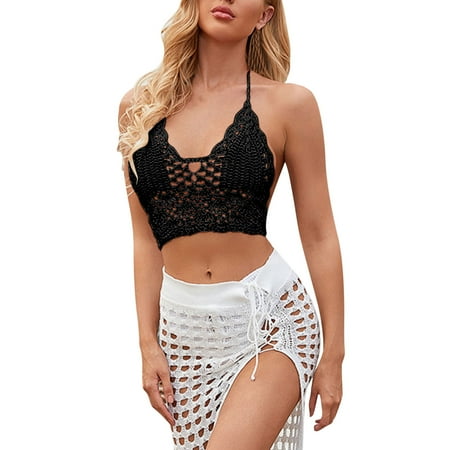 MSJUHEG Pool Cover Ups for Women Swim Cover Up for Women Gauze Dress for Women Sheer Button Up Blouse Chiffon Cardigan for Women Solid Color Beach Style Hollow Woven Bikini Swimsuit Cover Up Black S