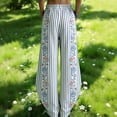 thumbnail image 5 of ClodeEU Womens Floral Pint Wide Leg Pants with Pockets,Elast Waist Casual Loose Cozy Pant Blue,Womens Plus S, 5 of 6