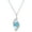 Blue Topaz, variant on Collection 8X6mm Oval Blue Sapphire & Round White Diamond Flame Pendant for Women with Silver Chain (0.30 ctw, Color I-J, Clarity I2-I3) in 925 Sterling Silver