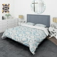 thumbnail image 3 of Designart '3D White And Blue Pattern IV' Mid-Century Modern Duvet Cover Set, 3 of 4