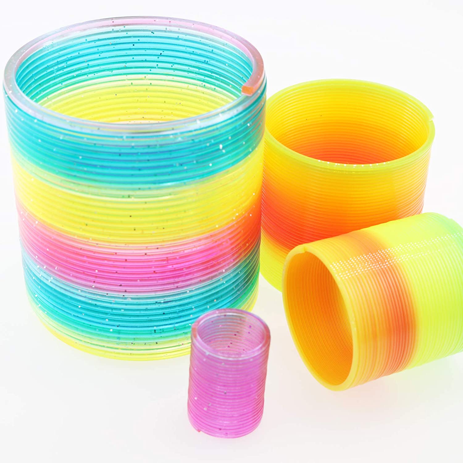 肌触りがいい ママズマートRainbow Spring Toy Assortment Pack of 50 Mini Plastic Coil 