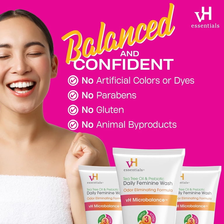 vH Essentials pH Balanced Feminine Wash, 6 oz, Tea Tree