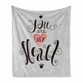 thumbnail image 1 of Saying Soft Flannel Fleece Throw Blanket, Handwritten Style Phrase You are My Heart Romantic Love Message, Cozy Plush for Indoor and Outdoor Use, 60" x 80", Seal Brown Coconut, by Ambesonne, 1 of 6