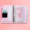 thumbnail image 4 of Notebook Binder ,6 Ring Refillable Notebook Budget Planner for A6 Filler Paper,Leather Loose Leaf Personal Planner Wallet Money Organizer Cash Stuffing Binder with Magnetic Buckle Closure(Pink), 4 of 8