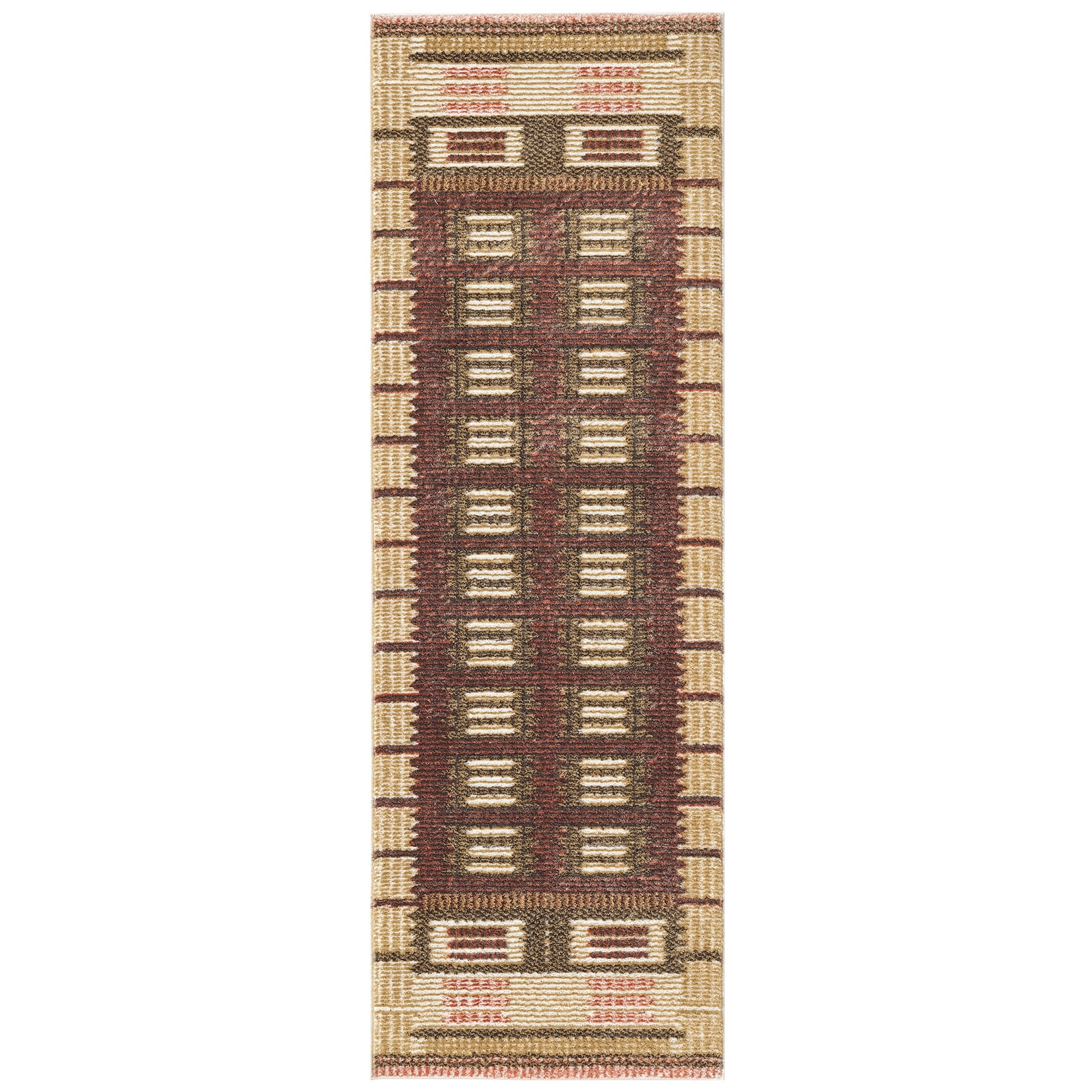 Nourison Nordic 2'2" x 7'6 Rust Modern Indoor Rug