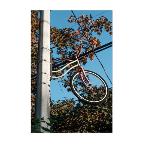 Bicycle Reflections in Clinton Street Art - Photography Bicycle Surrealism Humor Street Photography Autumn Abstract Vintage Unframed Wall Art Print 4 x 6 inches