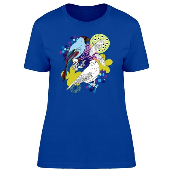 Colorful Birds Collage T-Shirt Women -Image by Shutterstock, Female Medium