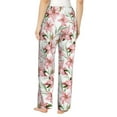thumbnail image 3 of Naloa Lilies Flowers Print Women’s Ultra-Soft Comfy Pajama Lounge Pants with Pockets & Drawstring, 3 of 8