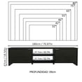 thumbnail image 3 of Mueble Mesa Para Tv Rack Madesa 2 Puertas Hasta 80 Negro, 3 of 7
