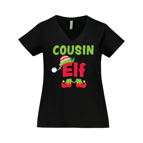 Inktastic Christmas Cousin Elf Women's Plus Size V-Neck T-Shirt