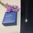 thumbnail image 6 of Sterling Silver Simulated Aquamarine Heart Pendant Necklace, 18" Gifts for Women, 6 of 6