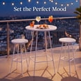 thumbnail image 5 of Best Choice Products 3-Piece Steel Patio Bar Height Round Bistro Set w/ Backless Stools, Slatted Design - White, 5 of 10