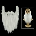 thumbnail image 3 of Disfraz de bigote divertido para cosplay, bigote, barba falsa larga, vello facial para Blanco, 3 of 9