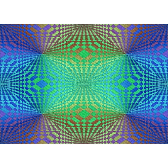 Ahgly Company Indoor Rectangle Patterned Deep Periwinkle Purple Area Rugs, 8' x 12'