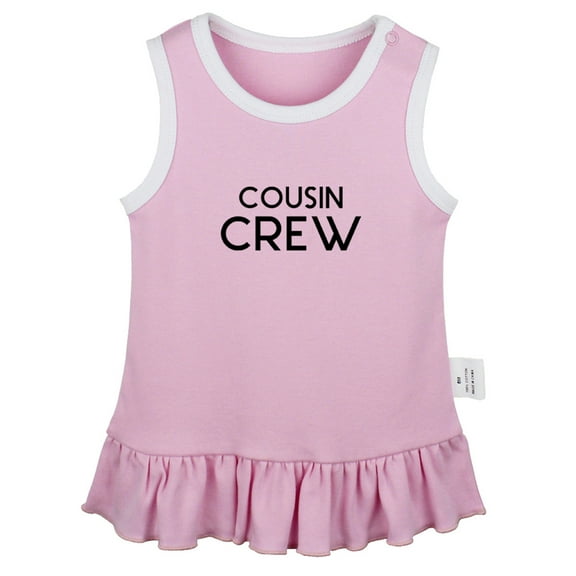Cousin Crew Funny Dresses For Baby, Newborn Babies Skirts, Infant Princess Dress, 0-24M Kids Graphic Clothes (Pink Sleeveless Dresses, 0-6 Months)