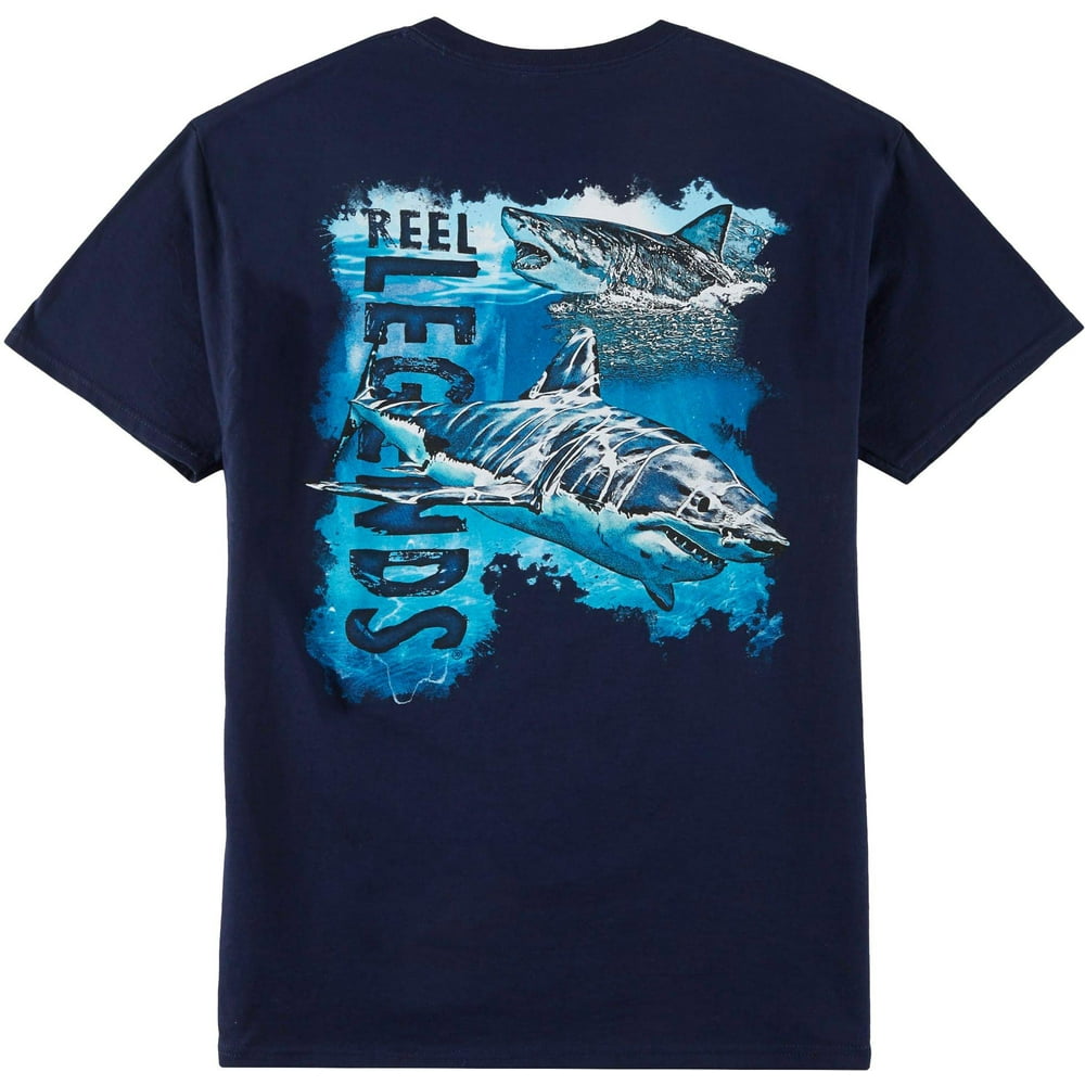 Reel Legends Reel Legends Mens Great White Shallow TShirt Walmart