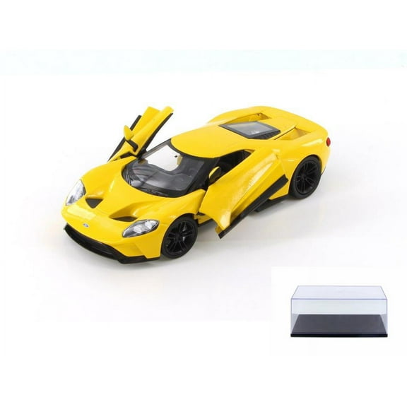 2017 Ford GT, Yellow - Welly 24082WYL - 1/24 scale Diecast Model Toy Car