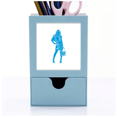 thumbnail image 1 of Azul Moda mujer hermosa Tarjeta de clip de pluma del gestor de suministros de oficina, 1 of 3