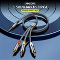 thumbnail image 2 of 3.5mm to RCA AV Camcorder Video Cable, 3.5mm Male to 3RCA Male Plug Stereo Audio Video AUX Cable ,9.8 FT, 2 of 6