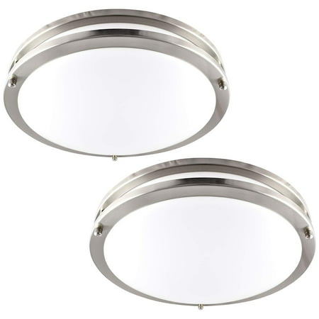 Luxrite LED Flush Mount Ceiling Light, 14 Inch, Dimmable, 3000K Soft White, 1652lm, 22W Ceiling Light Fixture, Energy Star & ETL - Perfect for Kitchen, Bathroom, Entryway, and Living Room (2